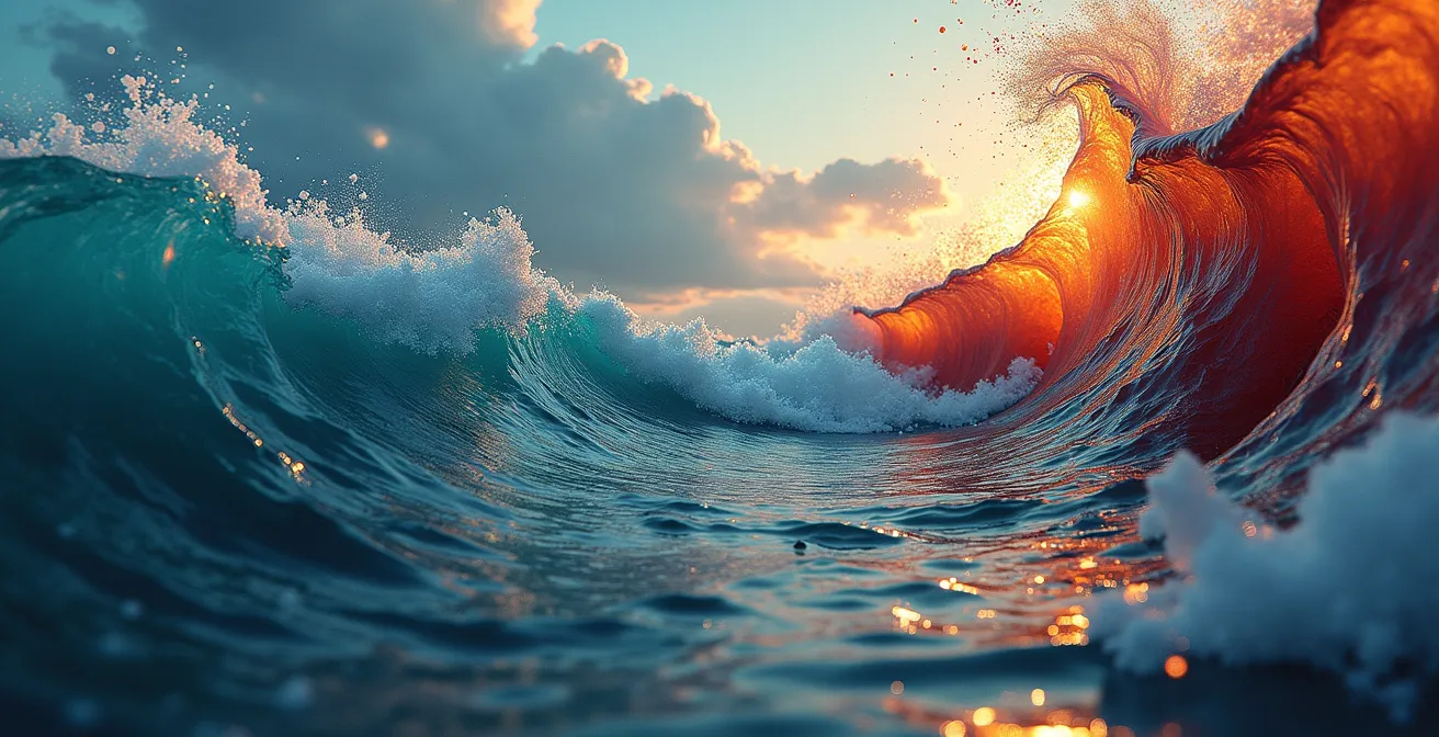 Randonneur épuisé lors de la remontée d'un rempart volcanique sous le soleil de l'après-midi à La Réunion