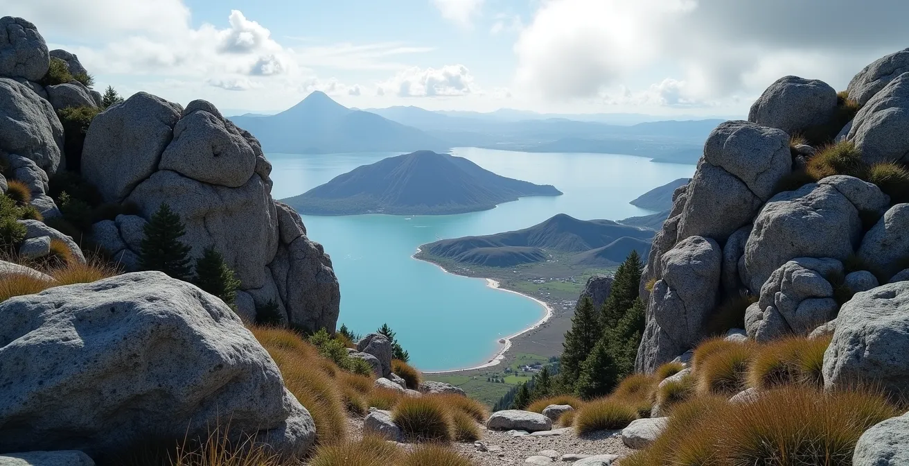 Vue panoramique depuis le sommet de la Roche Écrite montrant simultanément les cirques de Mafate et Salazie à La Réunion